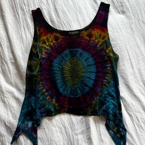 Kathmandu Tie Dye Split Crop Tank Top